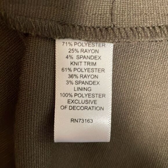 Spense Scoop Neck Cap Sleeve Knit Sheath Midi Dress Olive Green Size 10 - Picture 7 of 8
